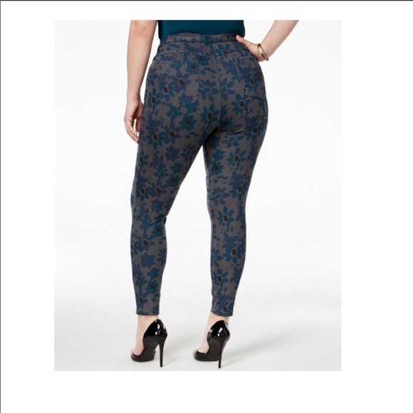 Hue Leggings Mod Floral Stretch Denim Plus Size - Picture 2 of 9